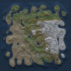 Thumbnail Rust Map: Procedural Map, Size: 4000, Seed: 431461630, 14 Monuments