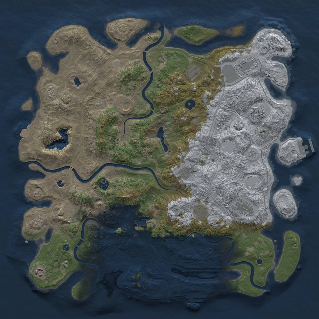Rust Map: Procedural Map, Size: 4800, Seed: 698128590, 17 Monuments