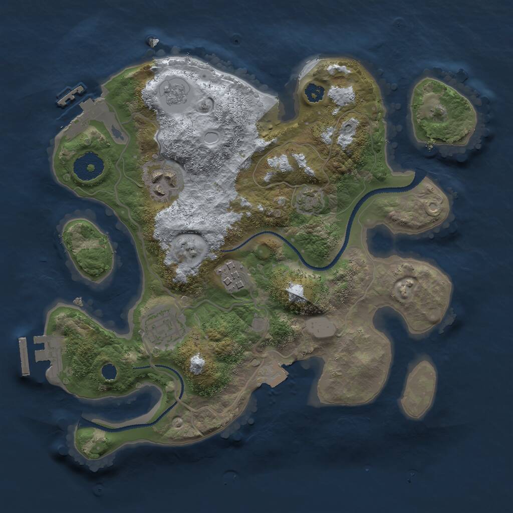 Rust Map: Procedural Map, Size: 2700, Seed: 1199896662, 8 Monuments