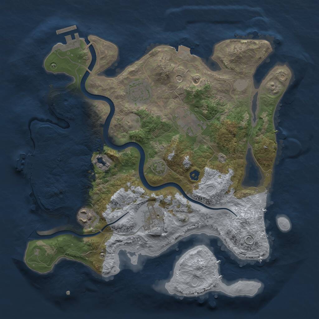 Rust Map: Procedural Map, Size: 3100, Seed: 44563458, 10 Monuments
