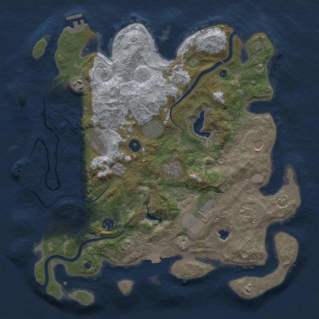 Rust Map: Procedural Map, Size: 4000, Seed: 113702457, 15 Monuments