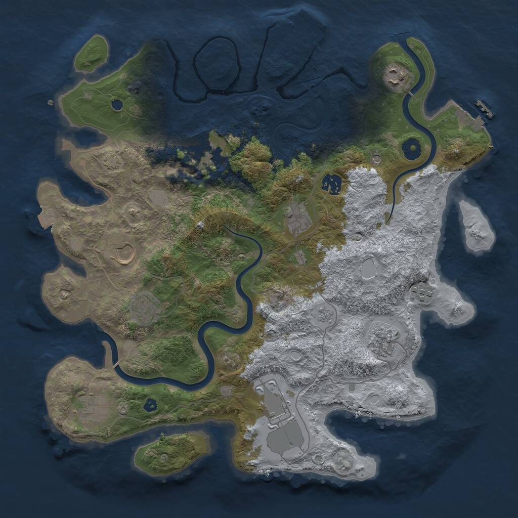 Rust Map: Procedural Map, Size: 3800, Seed: 1586181982, 16 Monuments