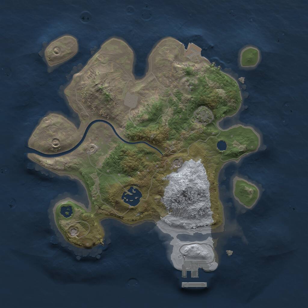 Rust Map: Procedural Map, Size: 2500, Seed: 1693617627, 5 Monuments