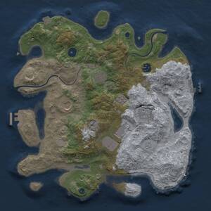 Thumbnail Rust Map: Procedural Map, Size: 3500, Seed: 77617, 12 Monuments