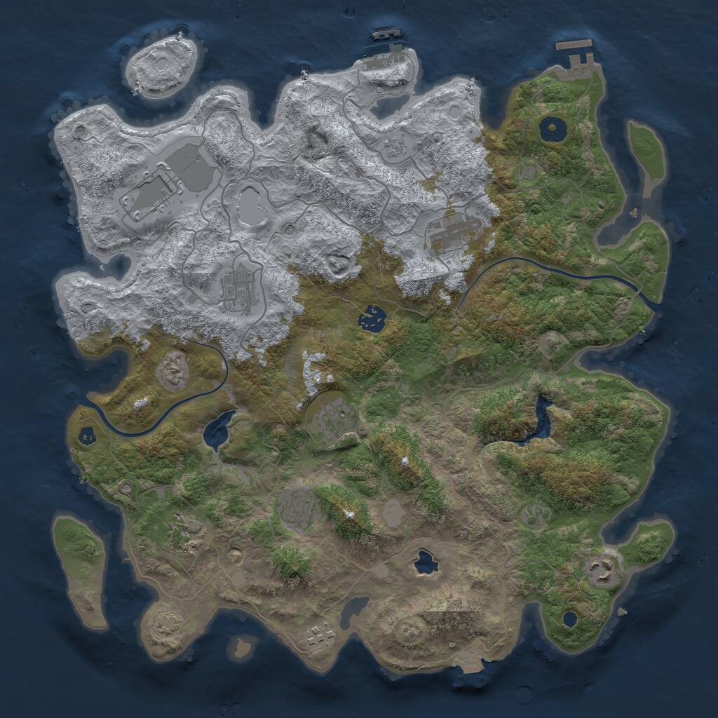 Rust Map: Procedural Map, Size: 4000, Seed: 502893022, 15 Monuments