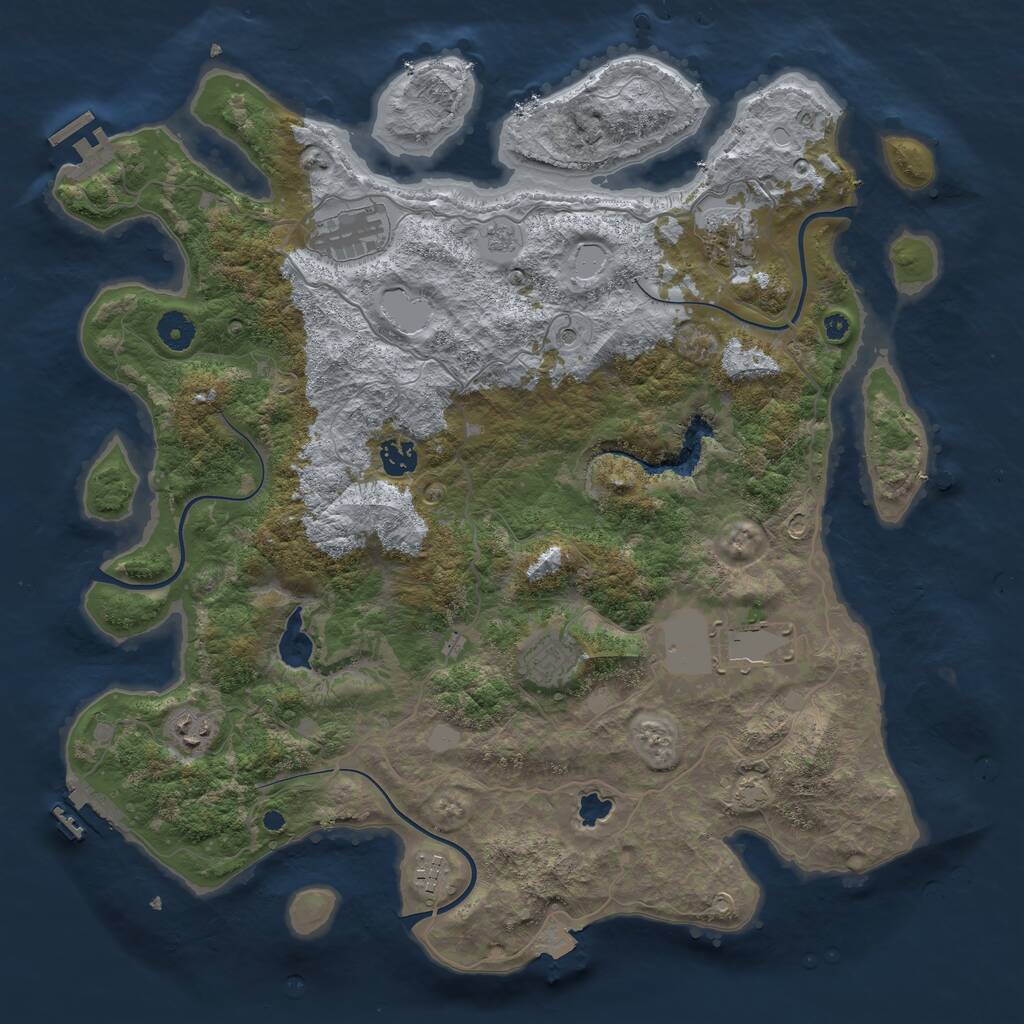 Rust Map: Procedural Map, Size: 4096, Seed: 92887286, 13 Monuments
