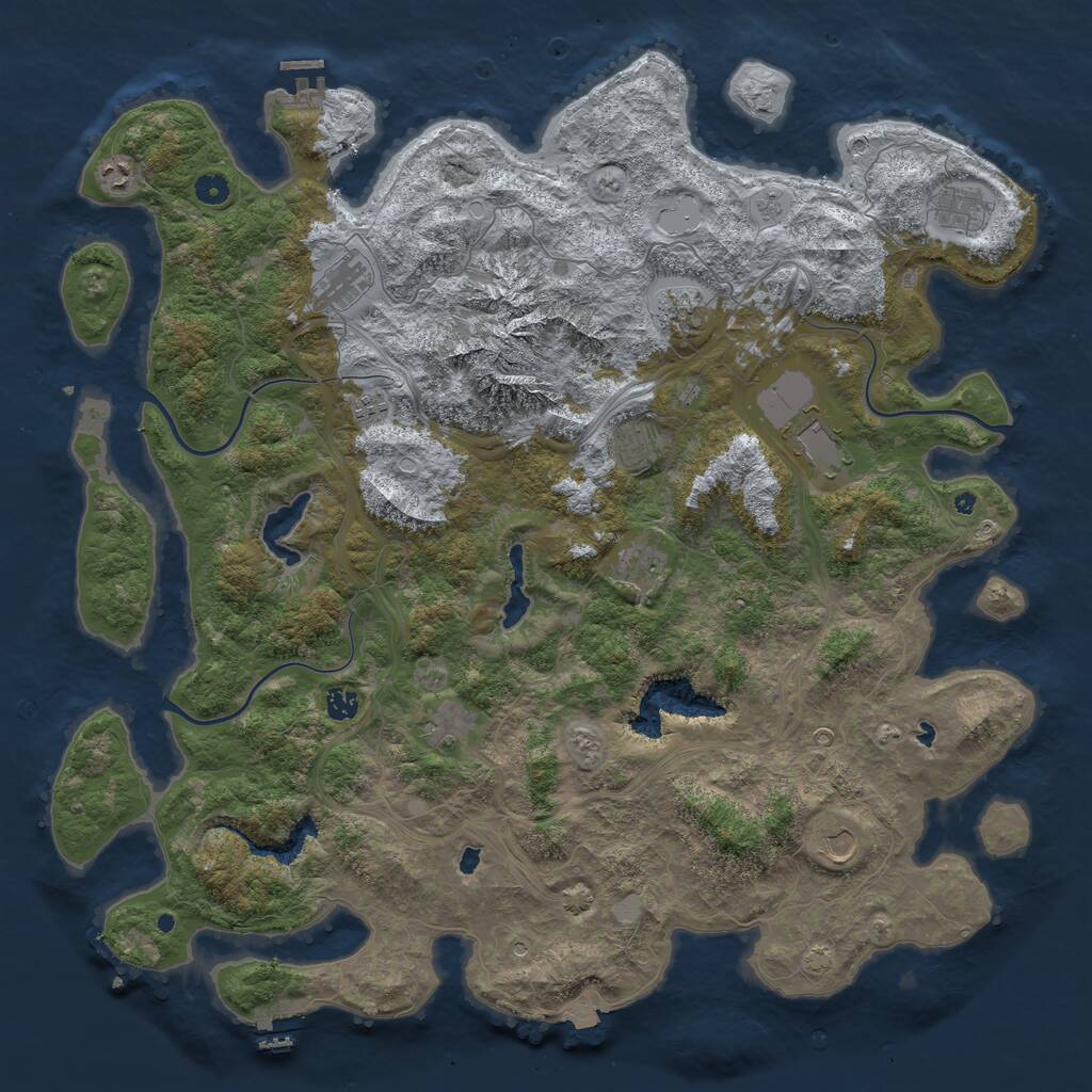 Rust Map: Procedural Map, Size: 5000, Seed: 574839274, 17 Monuments