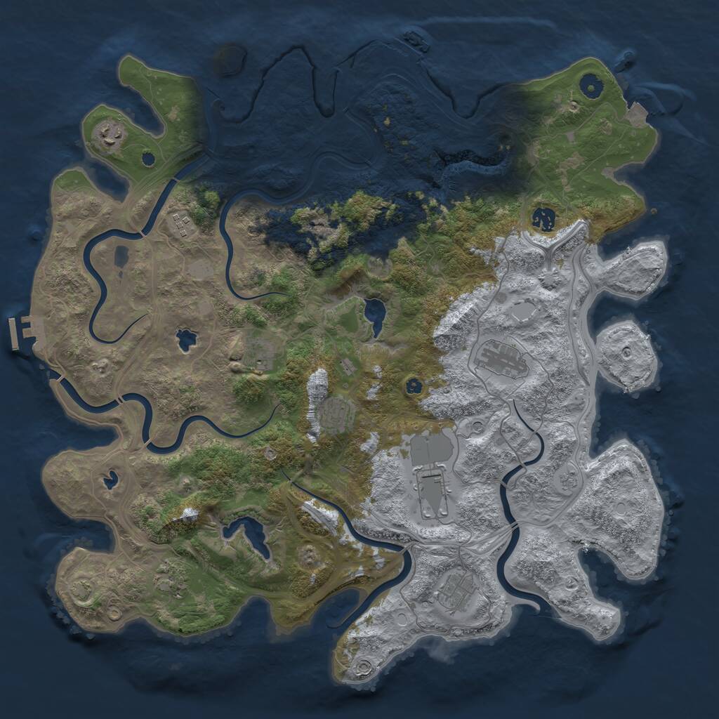 Rust Map: Procedural Map, Size: 4500, Seed: 37335, 15 Monuments