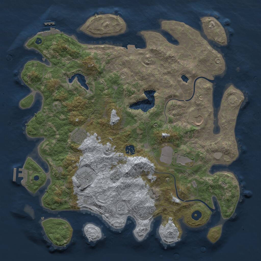 Rust Map: Procedural Map, Size: 4000, Seed: 1512197789, 12 Monuments