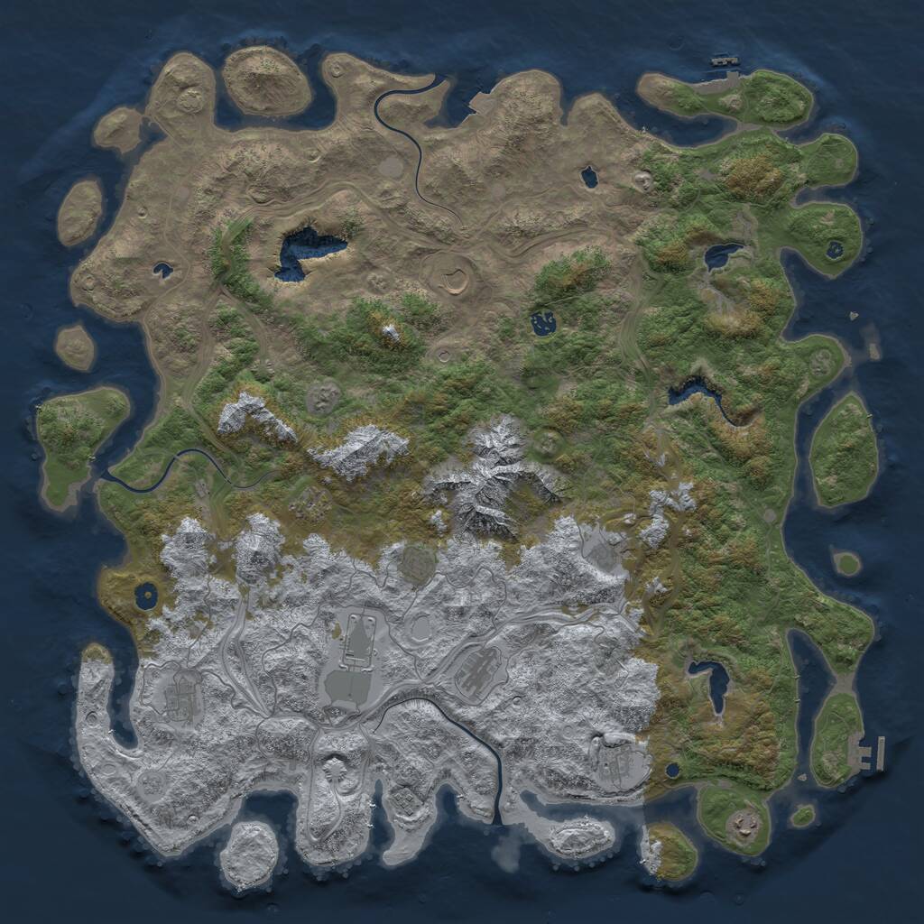 Rust Map: Procedural Map, Size: 5500, Seed: 179587661, 17 Monuments