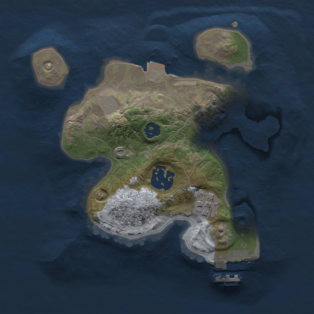 Rust Map: Procedural Map, Size: 2000, Seed: 1548372972, 4 Monuments