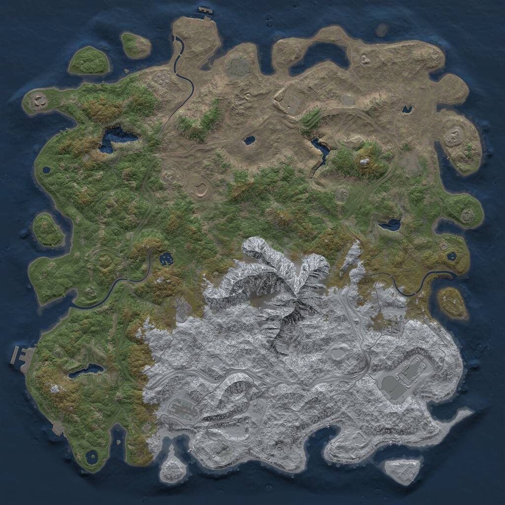 Rust Map: Procedural Map, Size: 5555, Seed: 50000, 17 Monuments