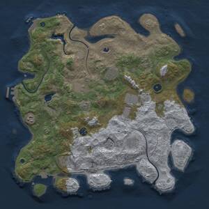 Thumbnail Rust Map: Procedural Map, Size: 4074, Seed: 481981, 15 Monuments