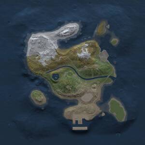 Thumbnail Rust Map: Procedural Map, Size: 2000, Seed: 612325, 3 Monuments