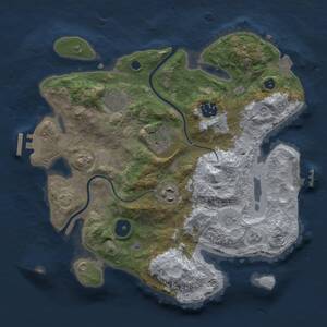 Thumbnail Rust Map: Procedural Map, Size: 3000, Seed: 158380085, 10 Monuments