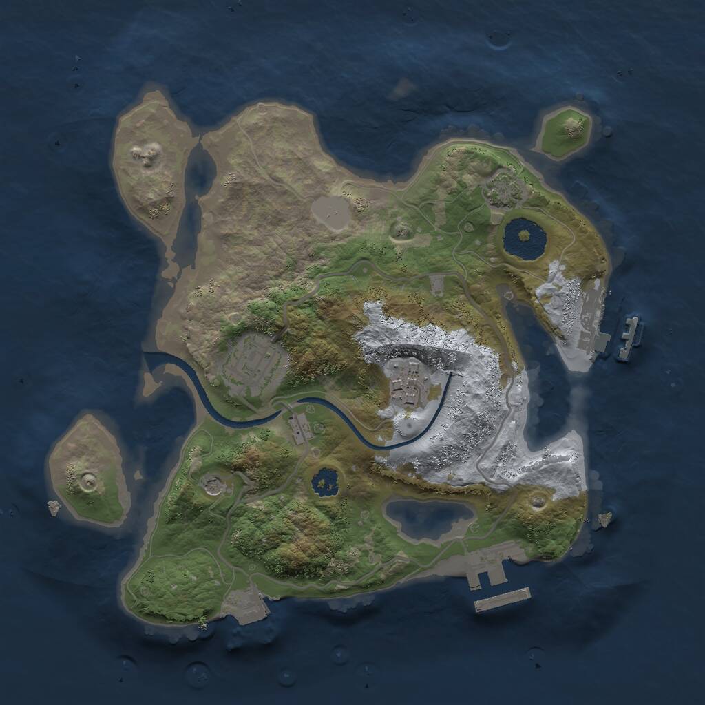 Rust Map: Procedural Map, Size: 2500, Seed: 173516803, 7 Monuments