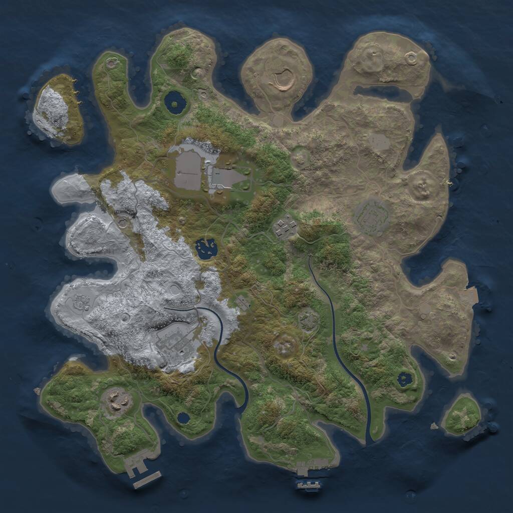 Rust Map: Procedural Map, Size: 3500, Seed: 9473813, 13 Monuments