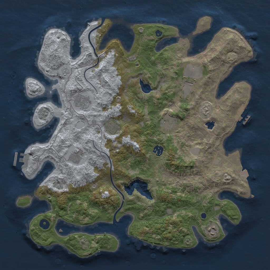Rust Map: Procedural Map, Size: 4000, Seed: 105958182, 14 Monuments