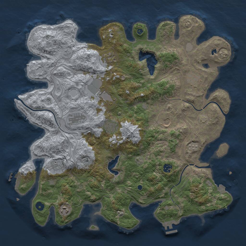 Rust Map: Procedural Map, Size: 4250, Seed: 21201, 16 Monuments