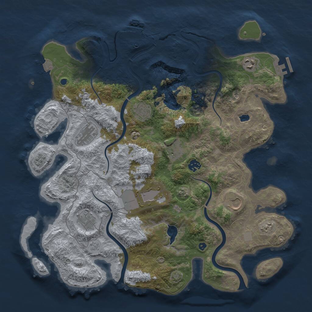 Rust Map: Procedural Map, Size: 4000, Seed: 728756357, 15 Monuments