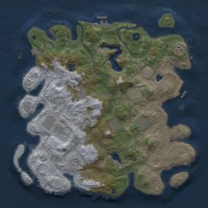Thumbnail Rust Map: Procedural Map, Size: 4000, Seed: 728756357, 16 Monuments