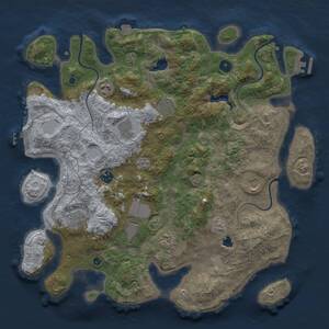 Thumbnail Rust Map: Procedural Map, Size: 4050, Seed: 246628754, 15 Monuments