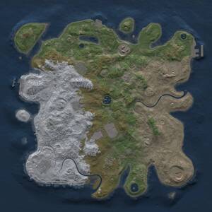 Thumbnail Rust Map: Procedural Map, Size: 3750, Seed: 327206453, 16 Monuments