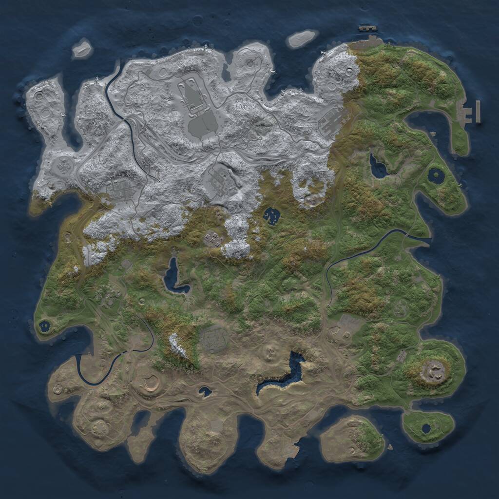 Rust Map: Procedural Map, Size: 4500, Seed: 926875199, 17 Monuments