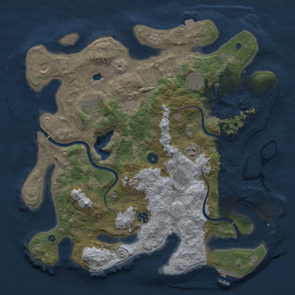 Rust Map: Procedural Map, Size: 4000, Seed: 218868584, 14 Monuments
