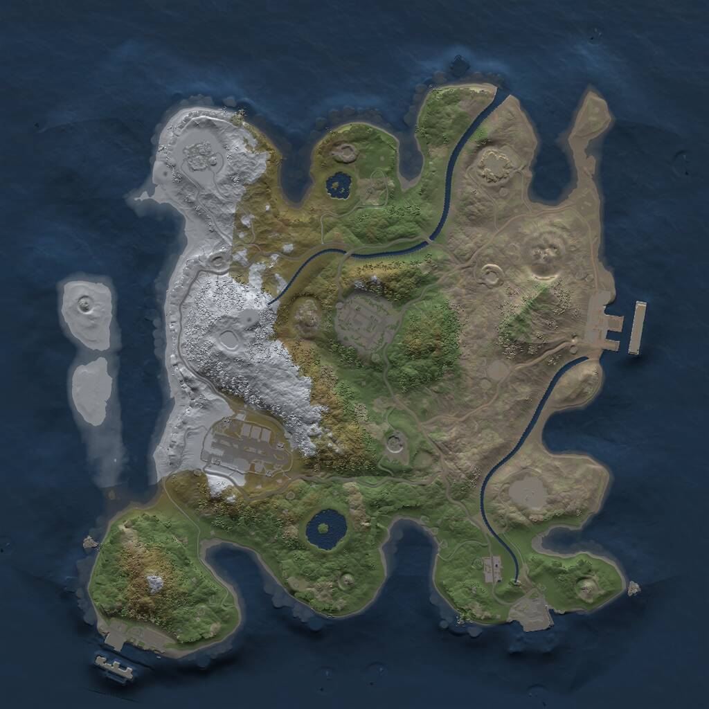 Rust Map: Procedural Map, Size: 2700, Seed: 596872167, 8 Monuments