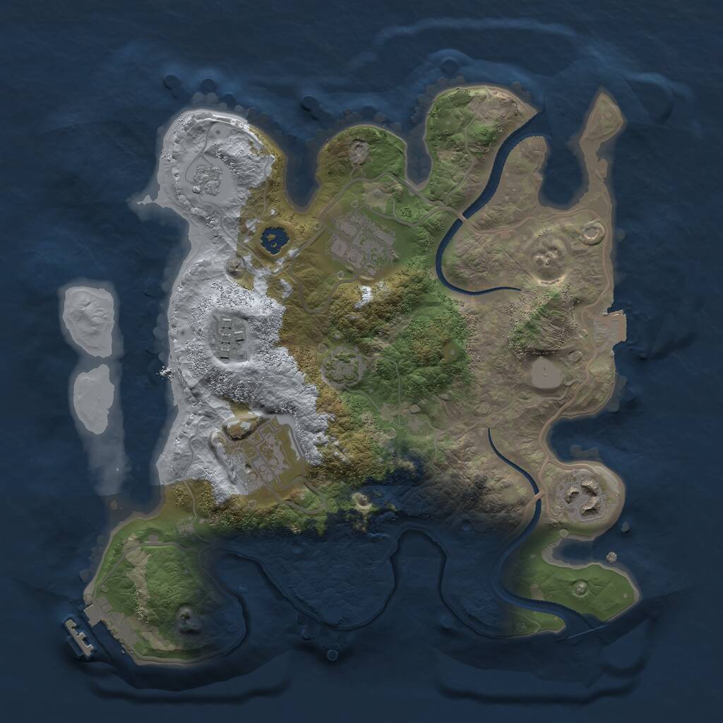 Rust Map: Procedural Map, Size: 2700, Seed: 596872167, 8 Monuments