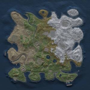 Thumbnail Rust Map: Procedural Map, Size: 3500, Seed: 2067574077, 15 Monuments