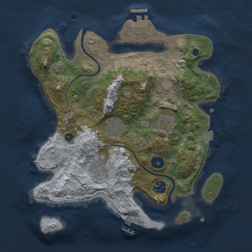 Rust Map: Procedural Map, Size: 3000, Seed: 44563451, 10 Monuments