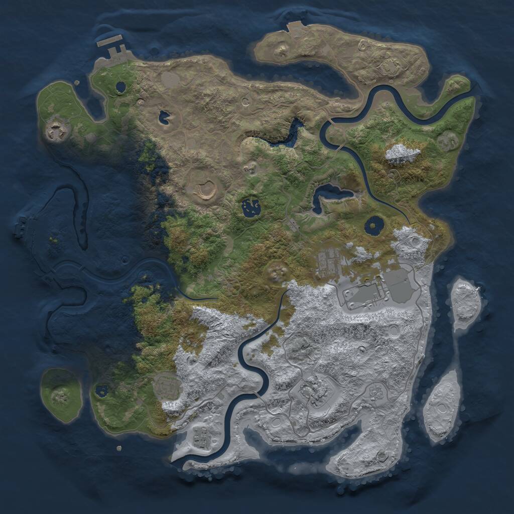 Rust Map: Procedural Map, Size: 4000, Seed: 288751152, 14 Monuments