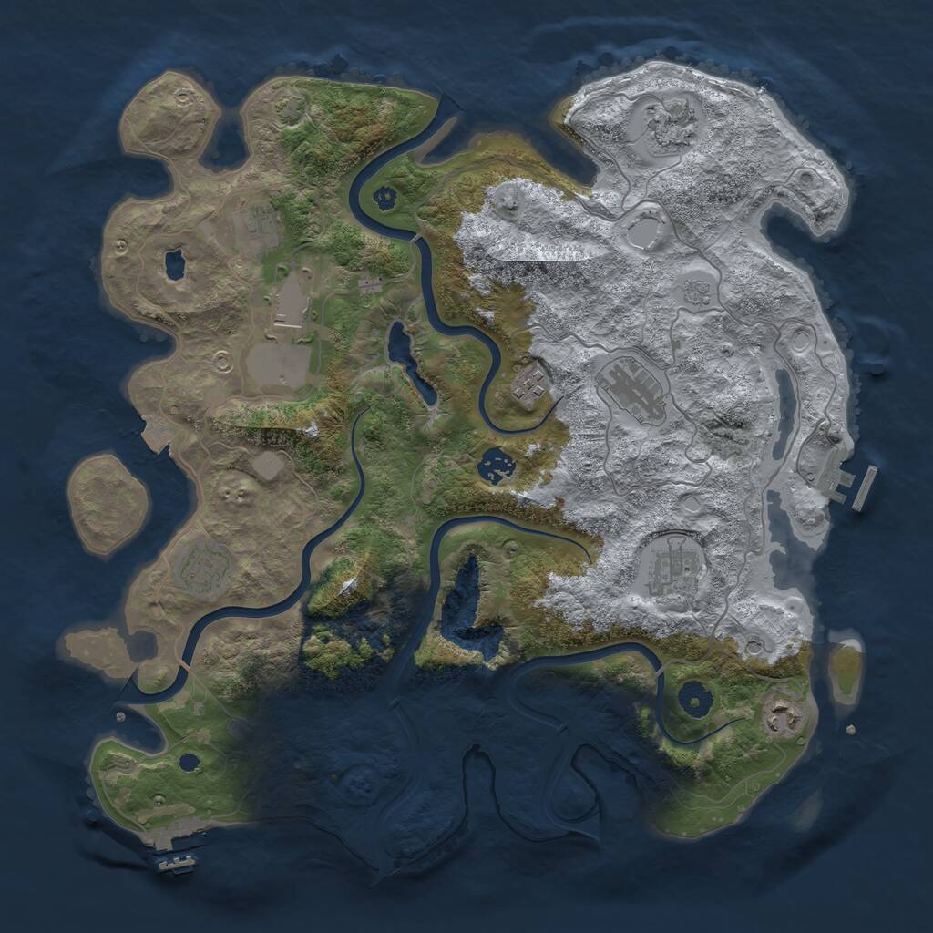Rust Map: Procedural Map, Size: 4000, Seed: 308783322, 15 Monuments
