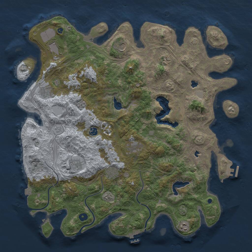 Rust Map: Procedural Map, Size: 4500, Seed: 165431468, 16 Monuments