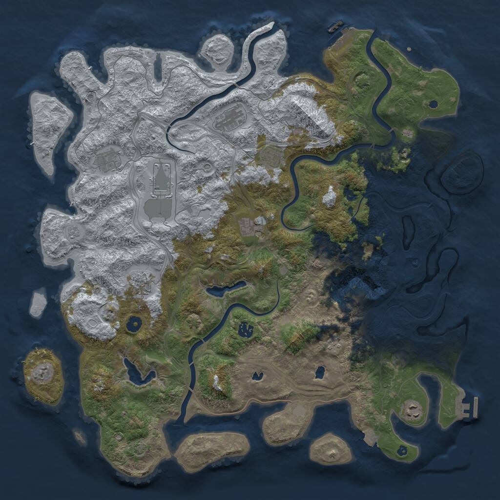 Rust Map: Procedural Map, Size: 4800, Seed: 2033930805, 15 Monuments