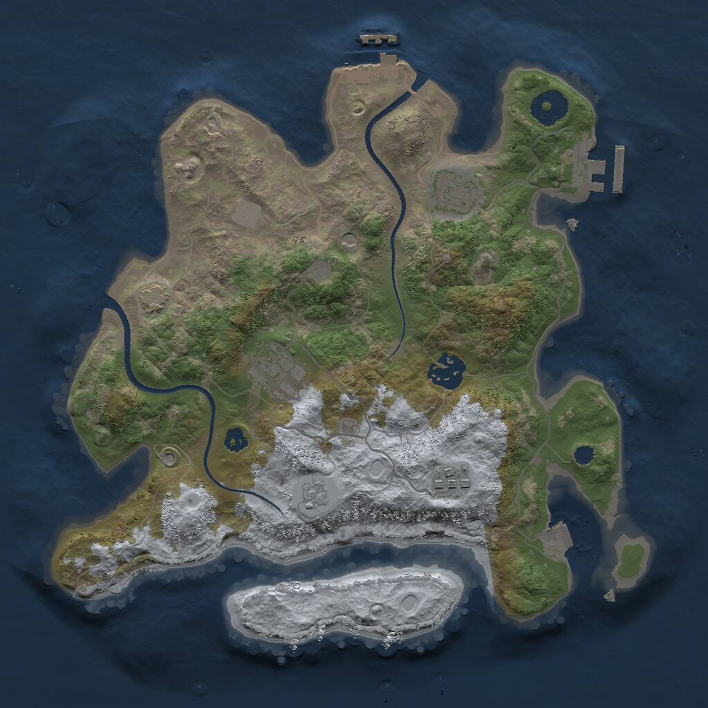 Rust Map: Procedural Map, Size: 3000, Seed: 154835202, 10 Monuments