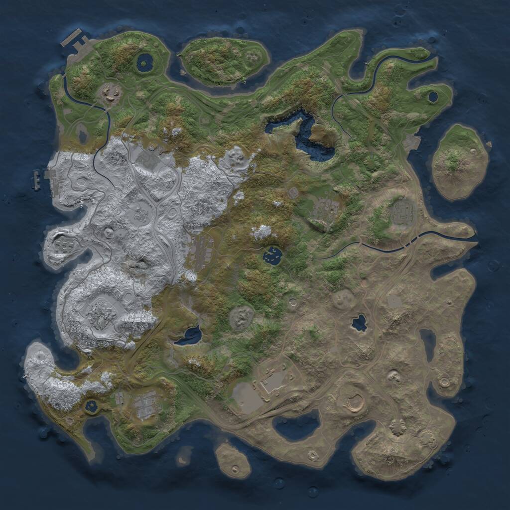 Rust Map: Procedural Map, Size: 4250, Seed: 1403502138, 17 Monuments