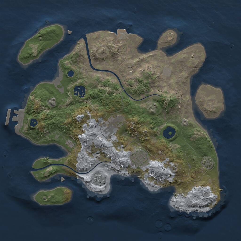 Rust Map: Procedural Map, Size: 3000, Seed: 241399, 8 Monuments