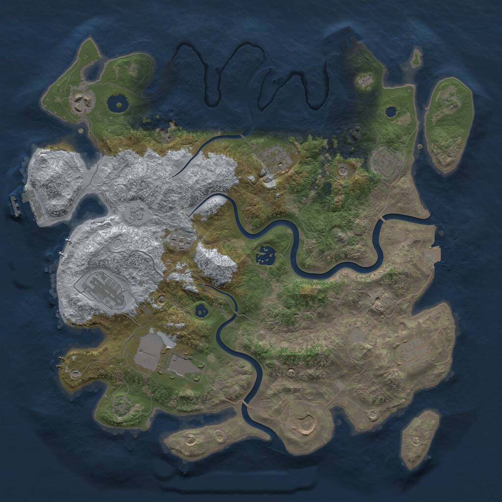 Rust Map: Procedural Map, Size: 3750, Seed: 655532073, 15 Monuments