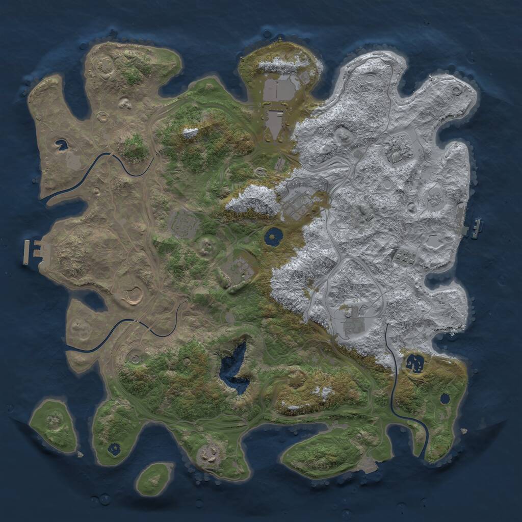 Rust Map: Procedural Map, Size: 4250, Seed: 2079204901, 16 Monuments