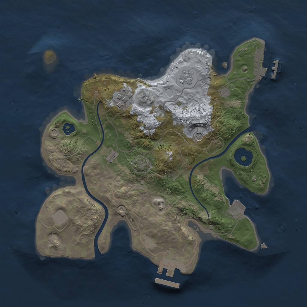 Rust Map: Procedural Map, Size: 2500, Seed: 976642688, 7 Monuments