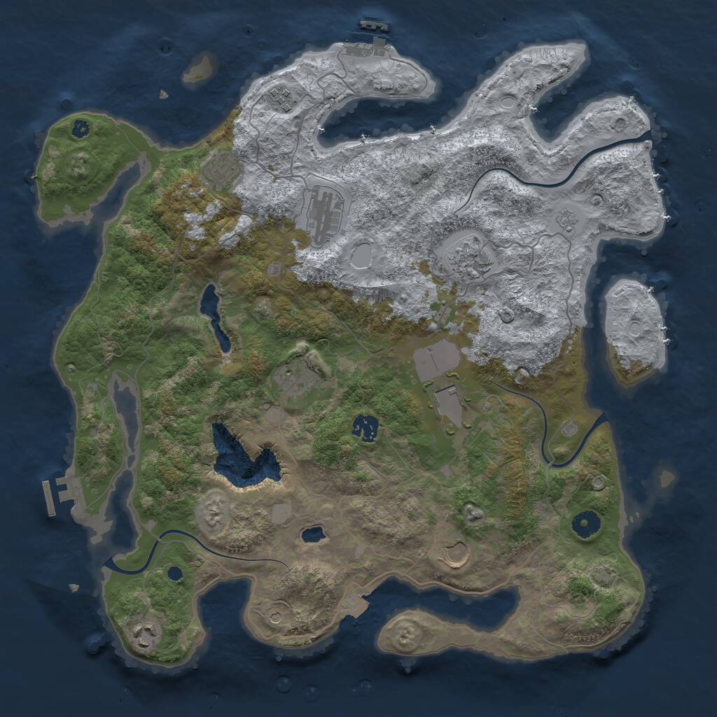 Rust Map: Procedural Map, Size: 4008, Seed: 121315421, 15 Monuments