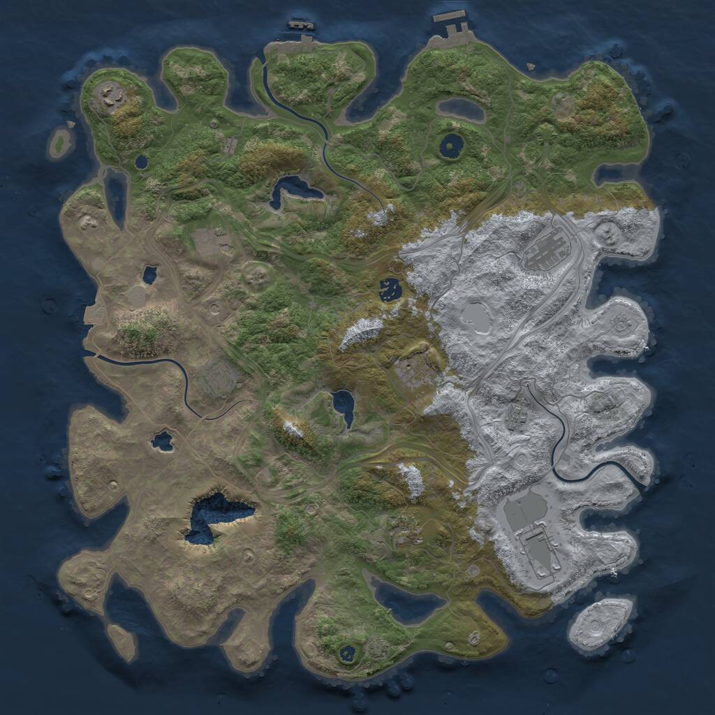 Rust Map: Procedural Map, Size: 4500, Seed: 41657, 15 Monuments