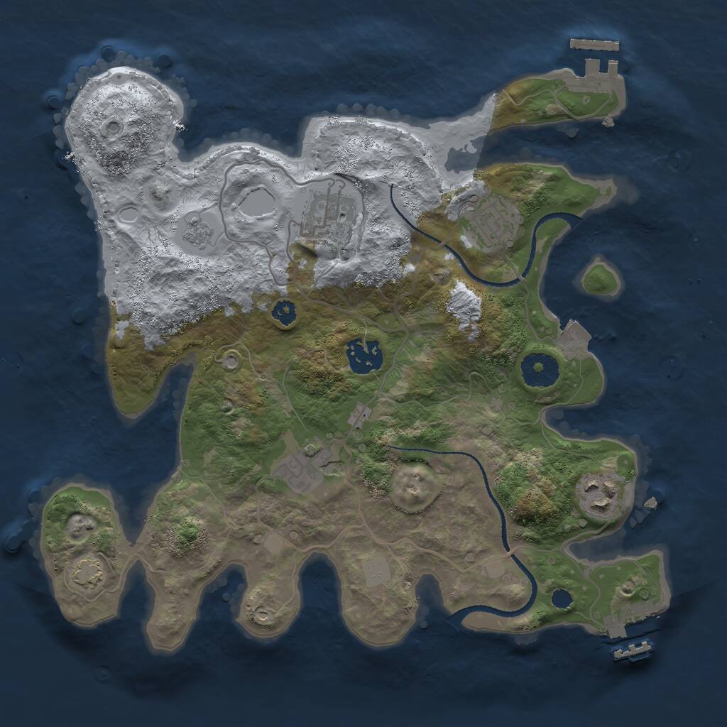 Rust Map: Procedural Map, Size: 3000, Seed: 457356, 10 Monuments