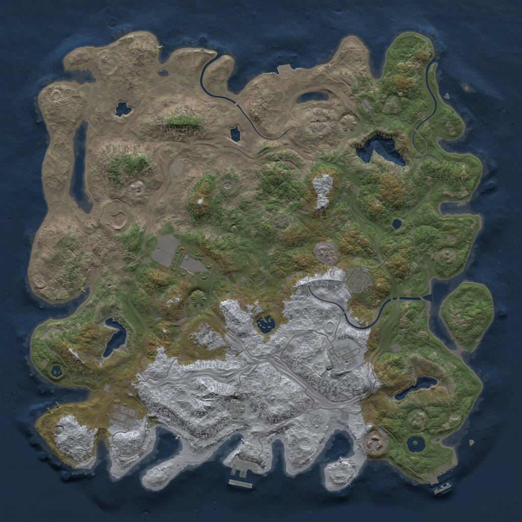 Rust Map: Procedural Map, Size: 4500, Seed: 6281902, 15 Monuments