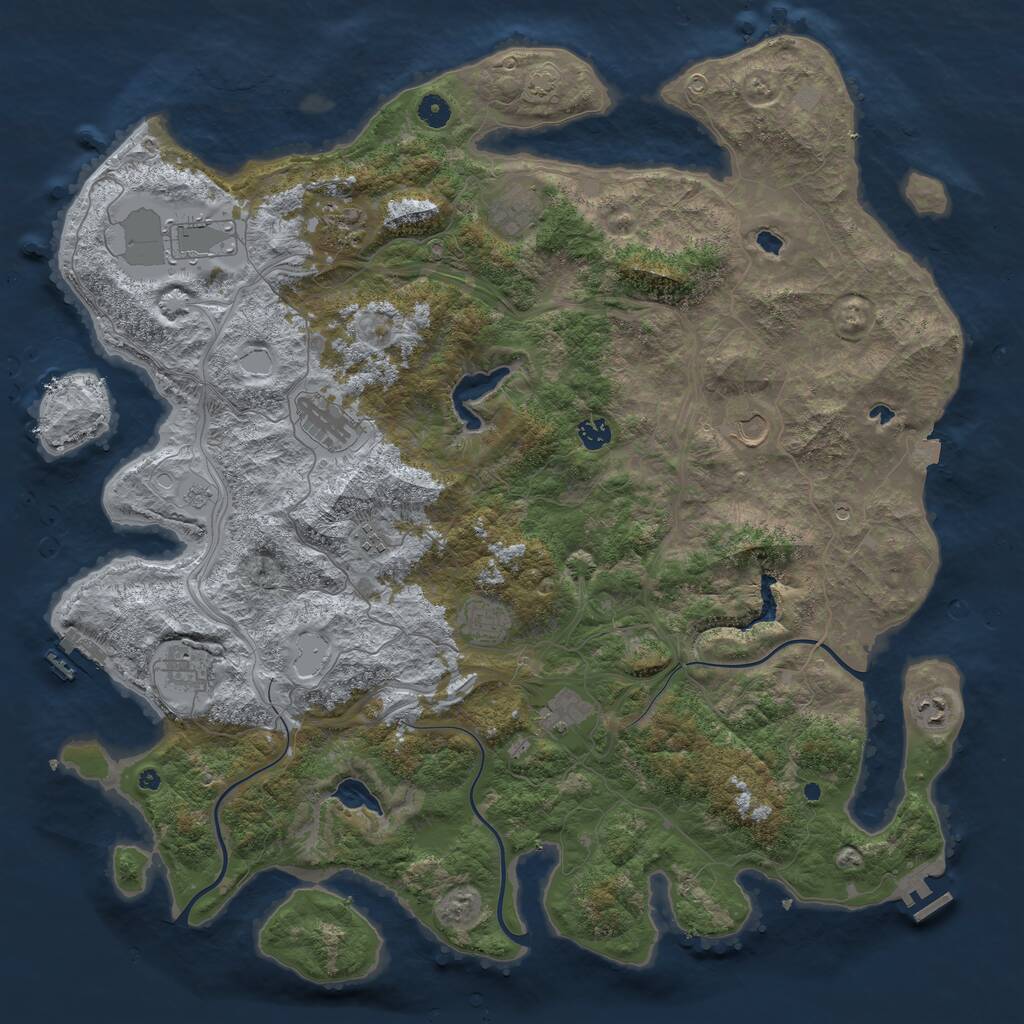 Rust Map: Procedural Map, Size: 4800, Seed: 523861674, 17 Monuments