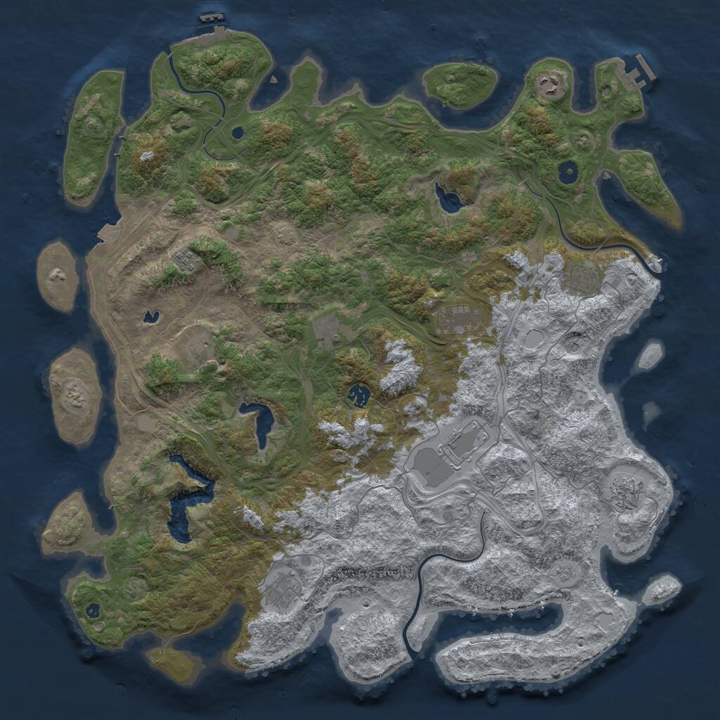 Rust Map: Procedural Map, Size: 4900, Seed: 1137, 16 Monuments