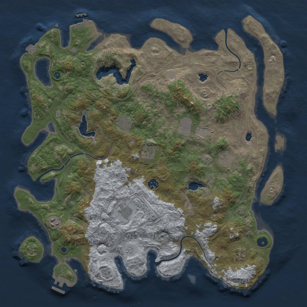 Rust Map: Procedural Map, Size: 4500, Seed: 1687007804, 15 Monuments
